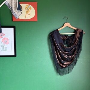 Vintage Silk Velvet scarf or shawl